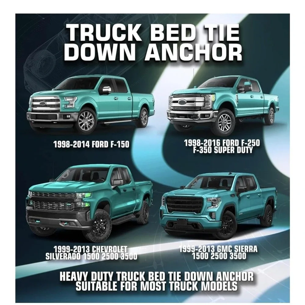 KitsPro Truck Bed Tie Down Anchor 6 Pack Fits 99-13‎ Silverado Sierra F150 F250